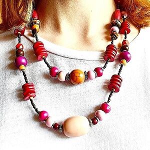 Xhilaration Mixed Bead Bohemian Necklace size 10” Long